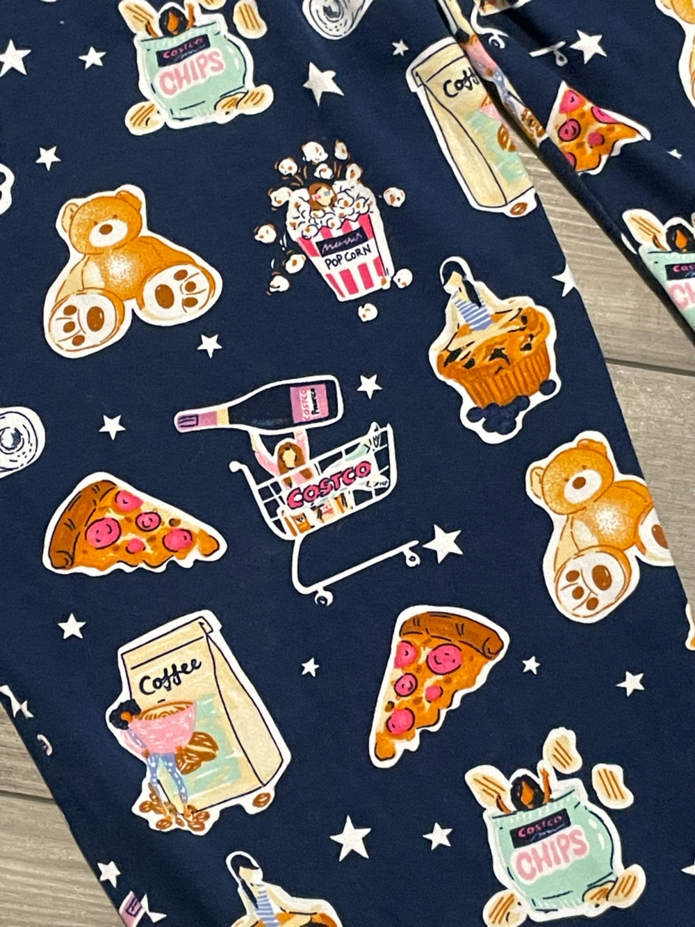 Costco Navy Snack & Toy Print Pajama Pants with Pink Drawstring Size M - Picture 6 of 7
